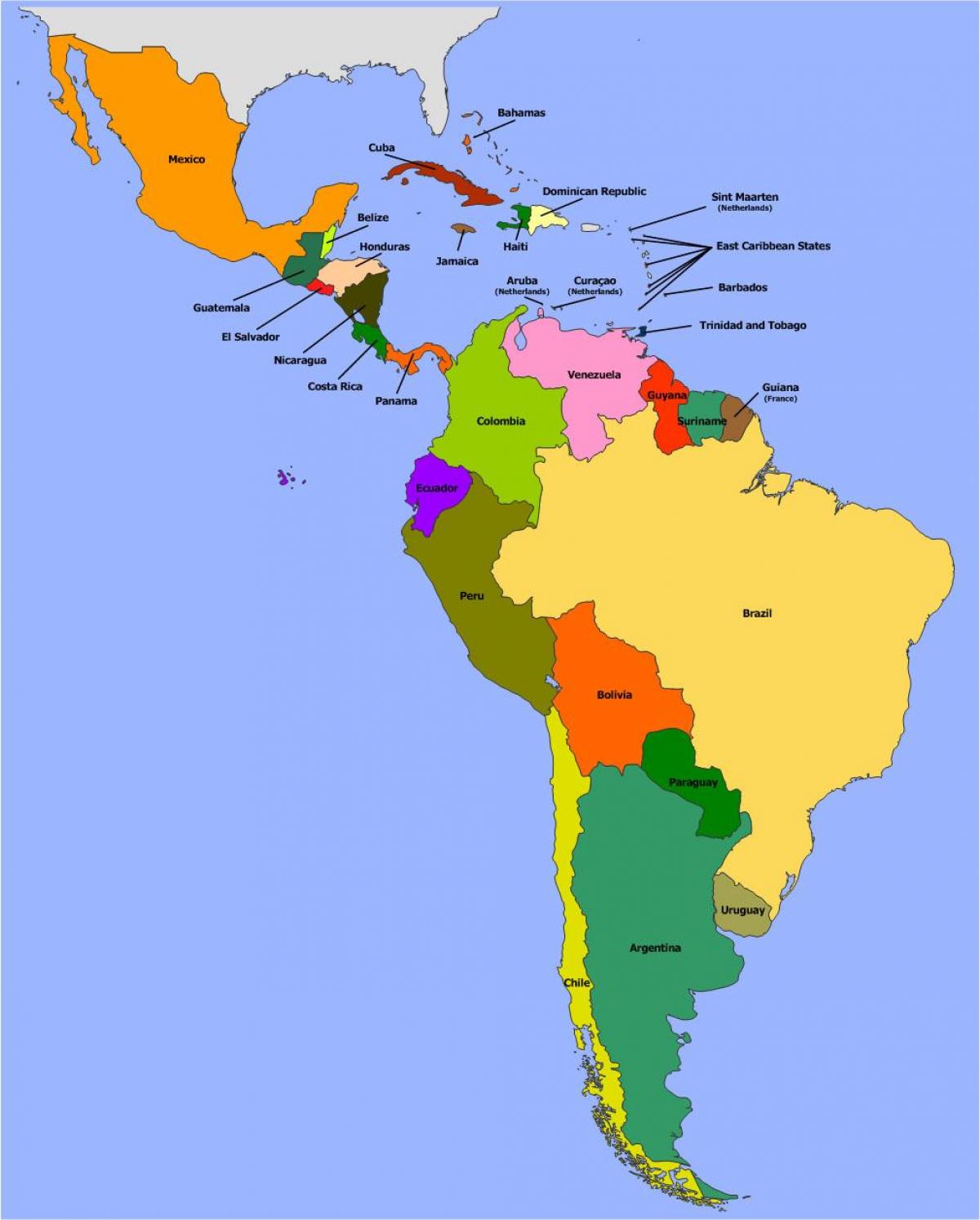 Mapu Belize južná amerika