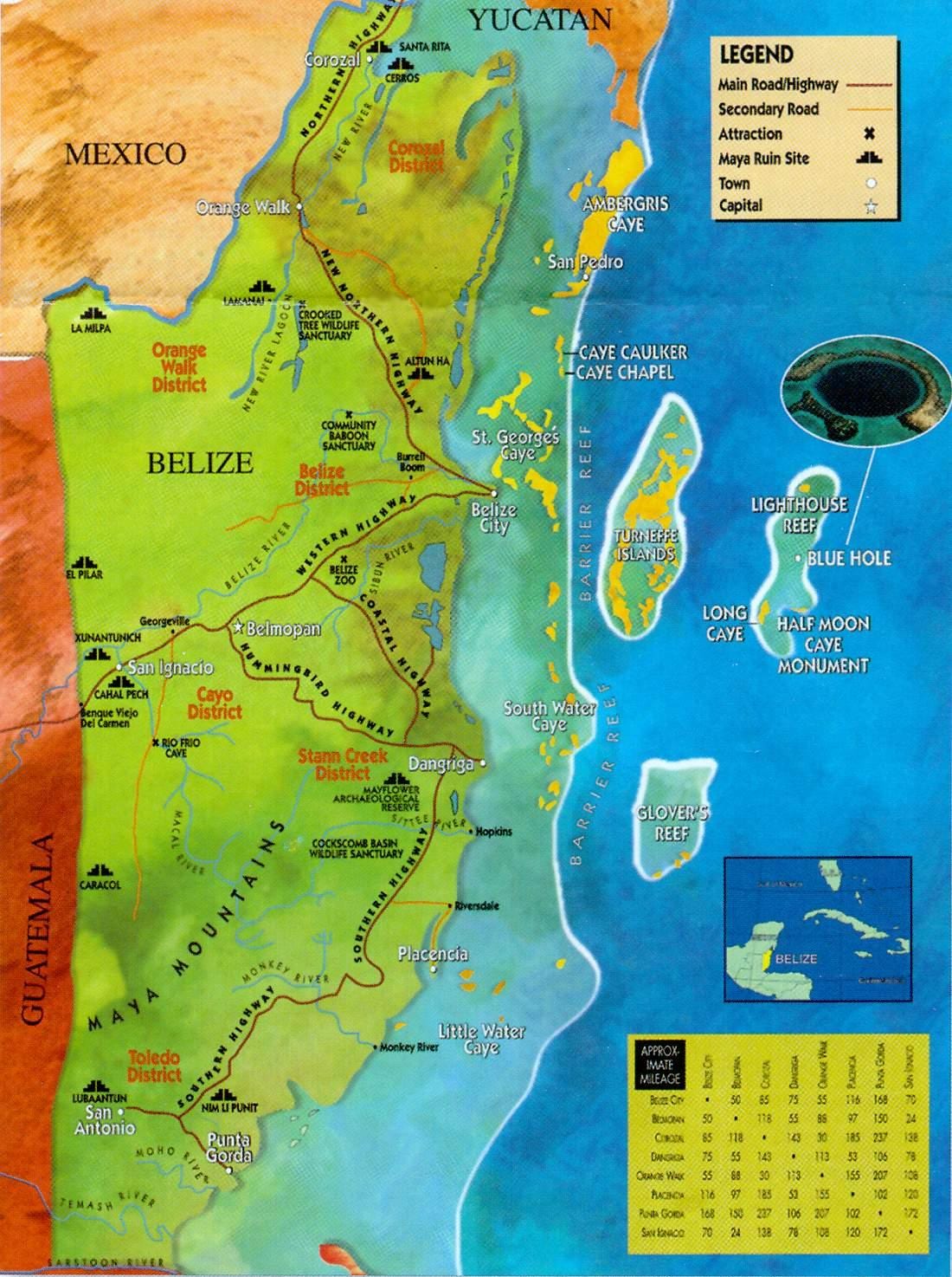 Belize ruiny mapu
