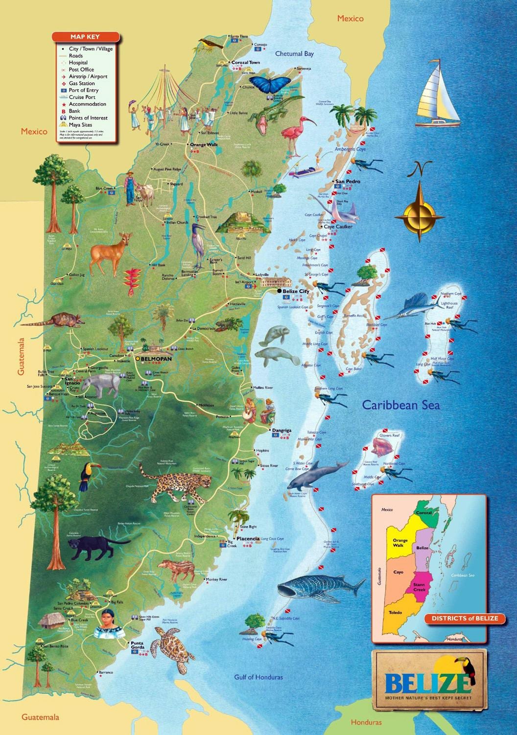 Mapu Belize vodopády 