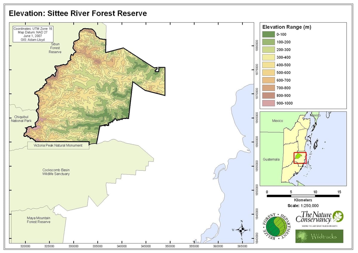 Mapa sittee rieky Belize