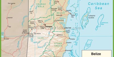 Belize diaľnici mapu