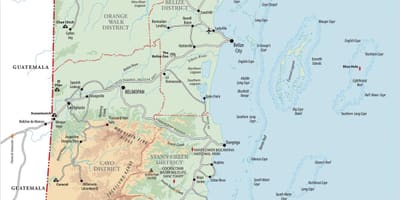 Hopkins obce Belize mapu