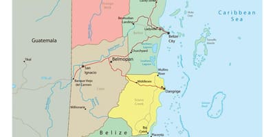 Mapa politických Belize