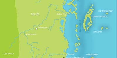 Mapa svätyne Belize